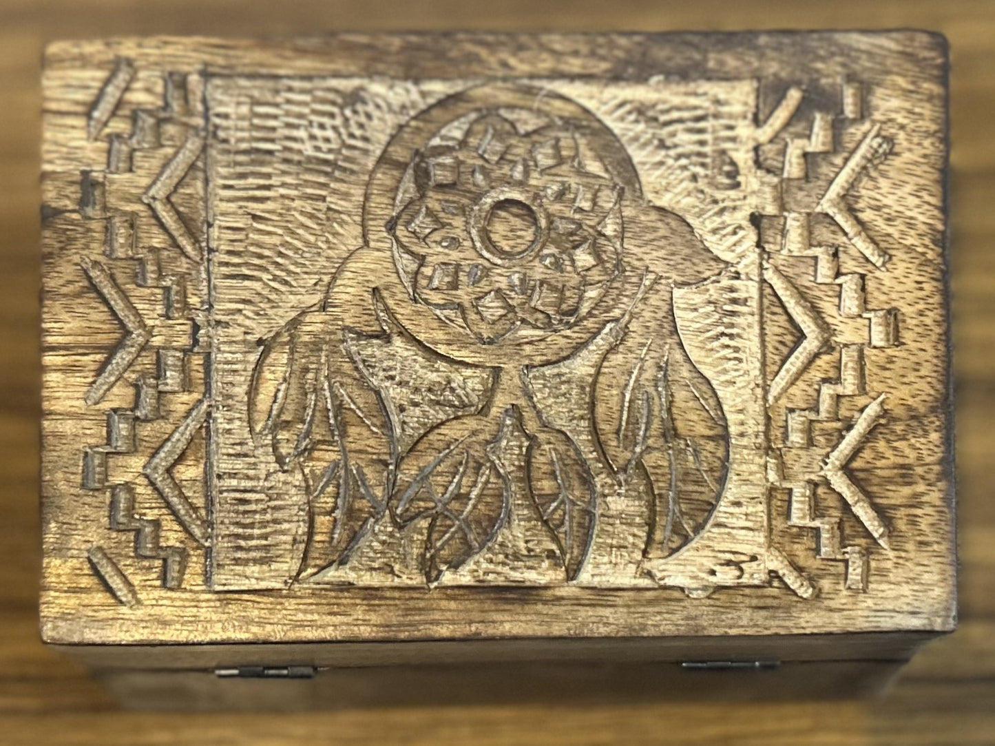 Dream Catcher Carved Wooden Box (6 X 4 in.)