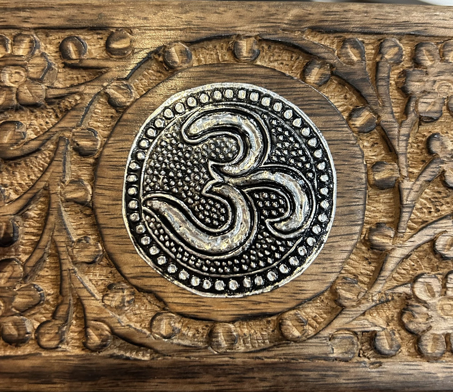 Om Carved Wooden Box (6 X 4 in.)