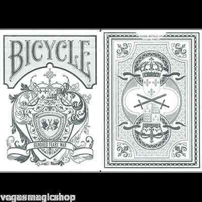 PlayingCardDecks.com-100 Hundred Years' War Silver Bicycle Playing Cards Deck