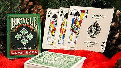 PlayingCardDecks.com-Leaf Back 2 Deck Set Green Red Bicycle Playing Cards