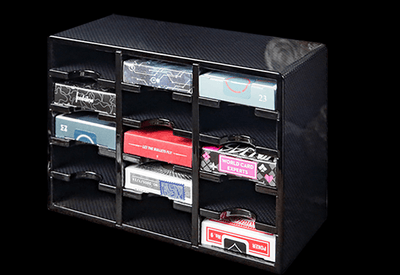 PlayingCardDecks.com-15 Deck Carbon Fiber Playing Cards Cabinet Display