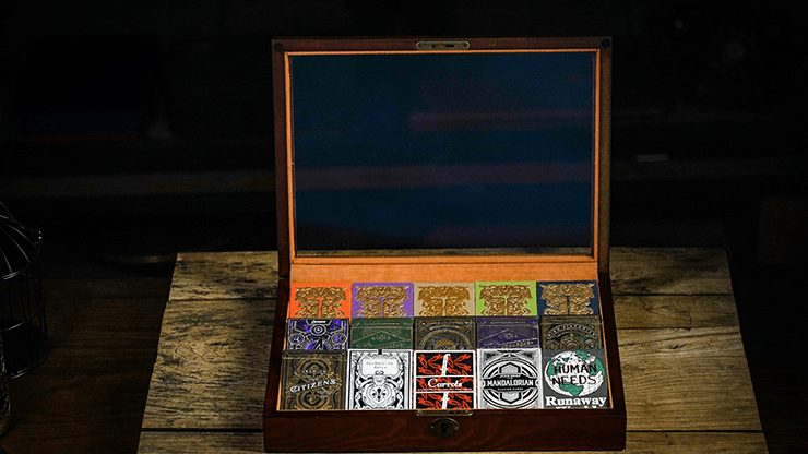 playing cards display case 15 Deck Luxury Wooden Storage Box