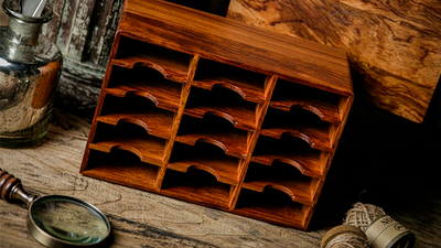 PlayingCardDecks.com-15 Deck Rosewood Wooden Playing Cards Cabinet Display