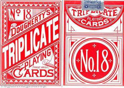 PlayingCardDecks.com-Triplicate No. 18 Red Playing Cards Deck USPCC