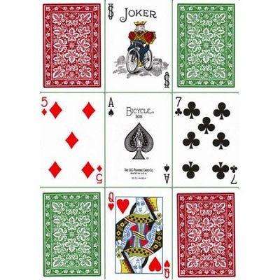 PlayingCardDecks.com-Leaf Back 2 Deck Set Green Red Bicycle Playing Cards