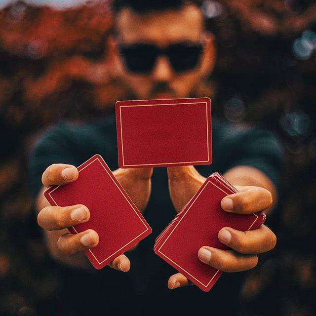 PlayingCardDecks.com-NOC Out Red Gold v2 Playing Cards USPCC