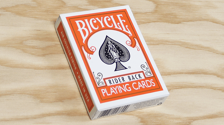 Orange Rider Back Bicycle Playing Cards Poker Size Deck USPCC New