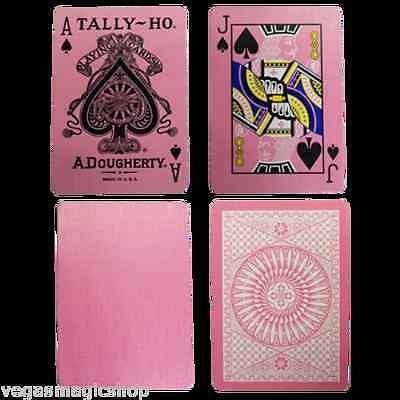 PlayingCardDecks.com-Pink Tally-Ho Reverse Circle Back Playing Cards