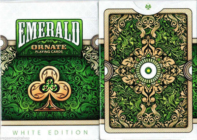 PlayingCardDecks.com-Ornate White Emerald Playing Cards Deck USPCC