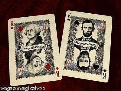 PlayingCardDecks.com-US Presidents v2 Blue & Red 2 Deck Set Bicycle Playing Cards