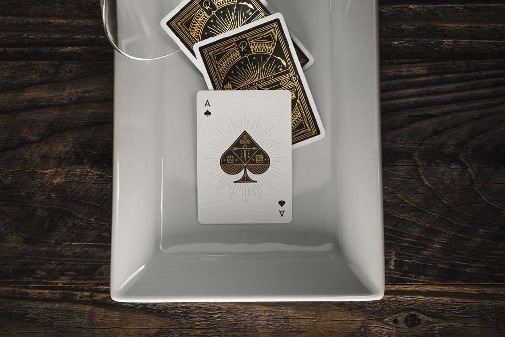 PlayingCardDecks.com-Rarebit Gold Playing Cards Deck USPCC theory11