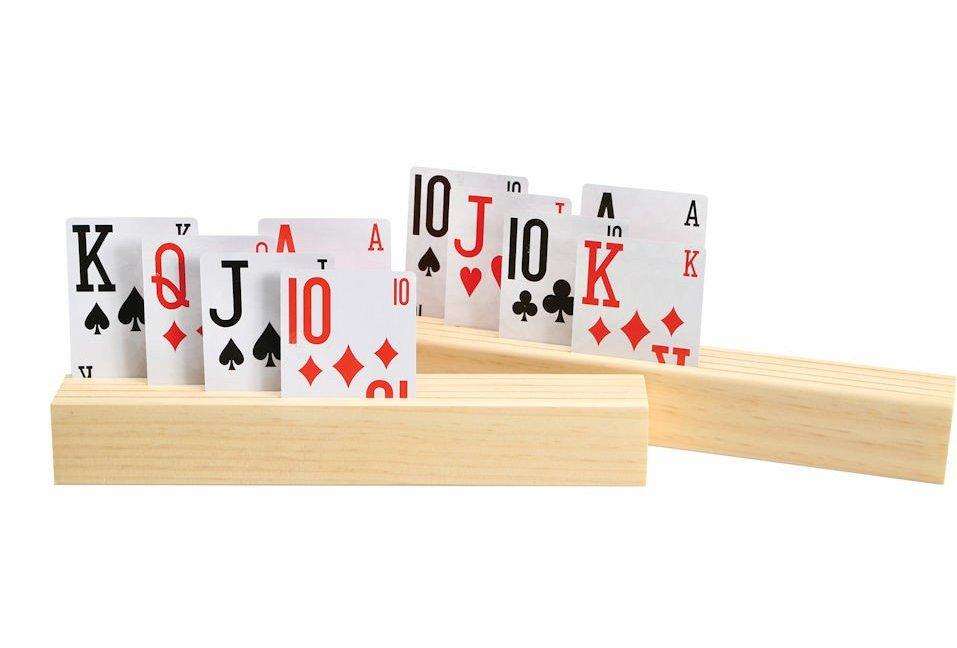 PlayingCardDecks.com-4 Slot Wooded Card Holder (2 Pack)