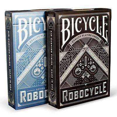 PlayingCardDecks.com-Robocycle 2 Deck Set Blue Black Bicycle Playing Cards