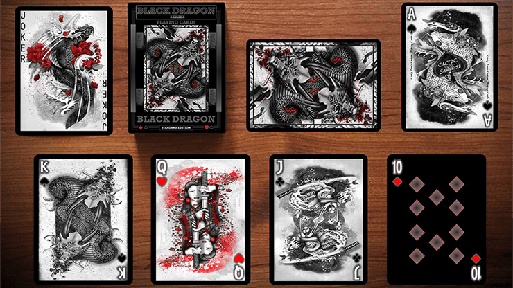 PlayingCardDecks.com-Black Dragon Series Standard Playing Cards MPC
