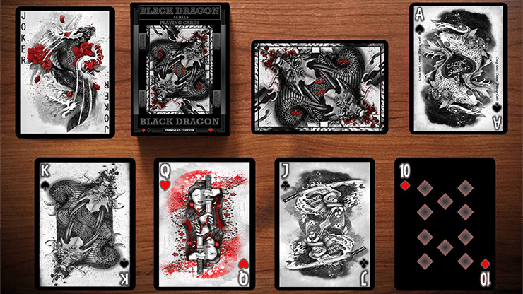 Block Dragon Card Black Dragon Series Standard Playing Cards MPC – PlayingCardDecks.com