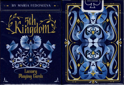 PlayingCardDecks.com-5th Kingdom Blue Gilded Playing Cards USPCC