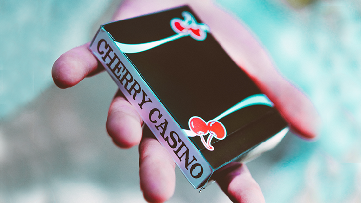 PlayingCardDecks.com-Cherry Casino V3 Black Playing Cards USPCC