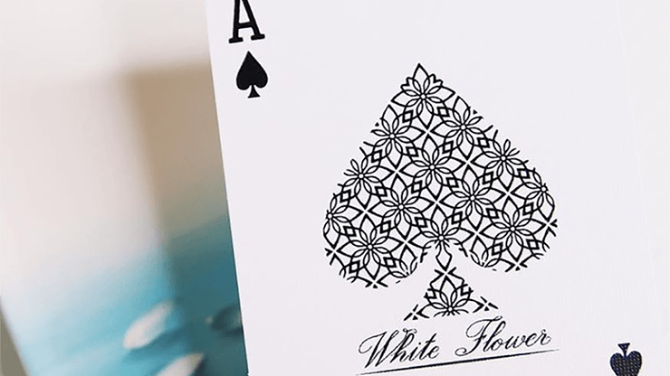 PlayingCardDecks.com-White Flower Playing Cards USPCC