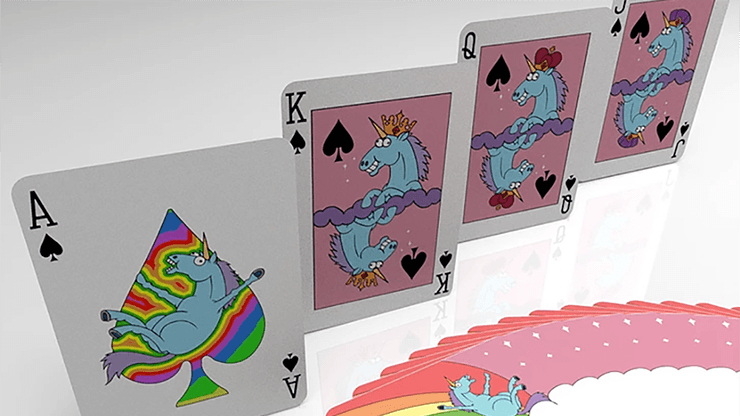 PlayingCardDecks.com-Rainbow Unicorn Fun Time! Playing Cards USPCC