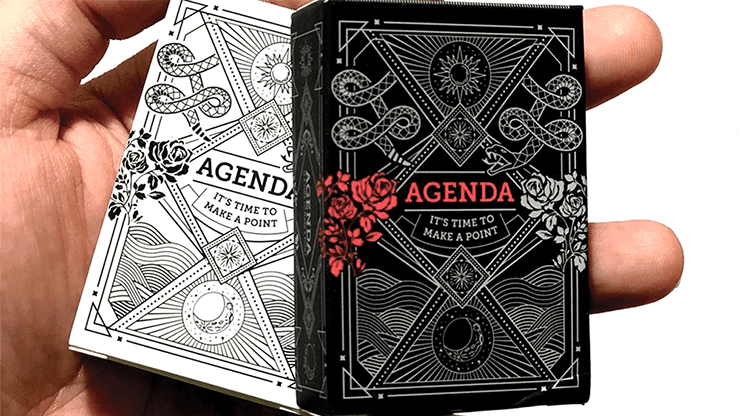 PlayingCardDecks.com-Agenda 2 Deck Set Mini Black & White Playing Cards