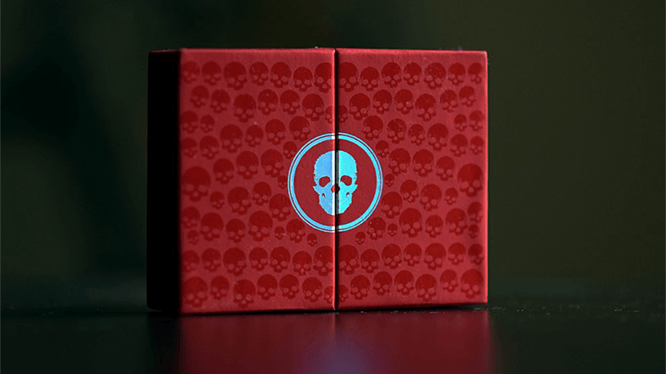 PlayingCardDecks.com-Skull & Bones Special Edition Red Silver Playing Cards EPCC