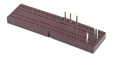 PlayingCardDecks.com-Travel Pocket Size Wooden Cribbage Board with Metal Pegs