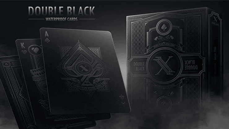 PlayingCardDecks.com-Double Black Waterproof Plastic Playing Cards