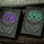 PlayingCardDecks.com-666 Emerald Hellfire & Purple Inferno Gilded Playing Cards 2 Deck Set Cartamundi