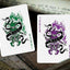 PlayingCardDecks.com-666 Emerald Hellfire & Purple Inferno Playing Cards 2 Deck Set Cartamundi