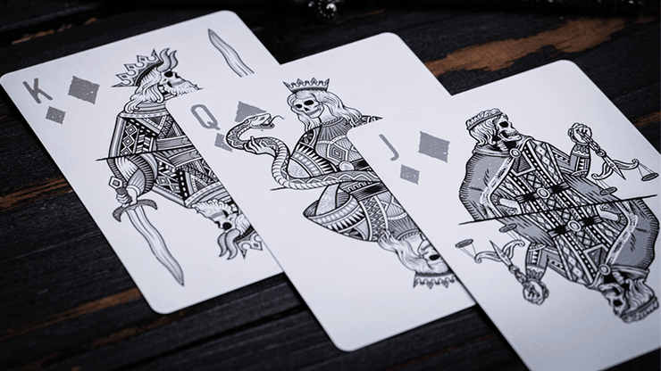 PlayingCardDecks.com-666 Skeletal Silver Playing Cards Cartamundi