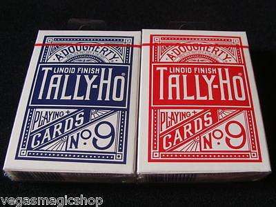 PlayingCardDecks.com-Tally-Ho Circle Back 2 Deck Set Blue & Red Playing Cards