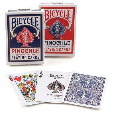 PlayingCardDecks.com-Pinochle Bicycle Rider Back 2 Deck Set Red & Blue Playing Cards