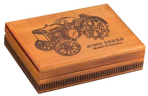 PlayingCardDecks.com-John Deere Vintage Tractor Wooden Box - Holds 2 Decks of Playing Cards