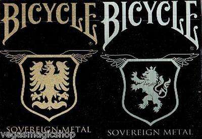 PlayingCardDecks.com-Sovereign Metal Copper & Stainless Steel 2 Deck Set Bicycle Playing Cards