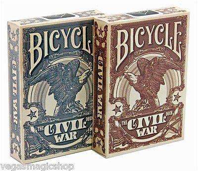 PlayingCardDecks.com-Civil War Red & Blue Deck Set Bicycle Playing Cards