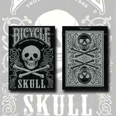 PlayingCardDecks.com-Skull Metallic Silver Bicycle Playing Cards
