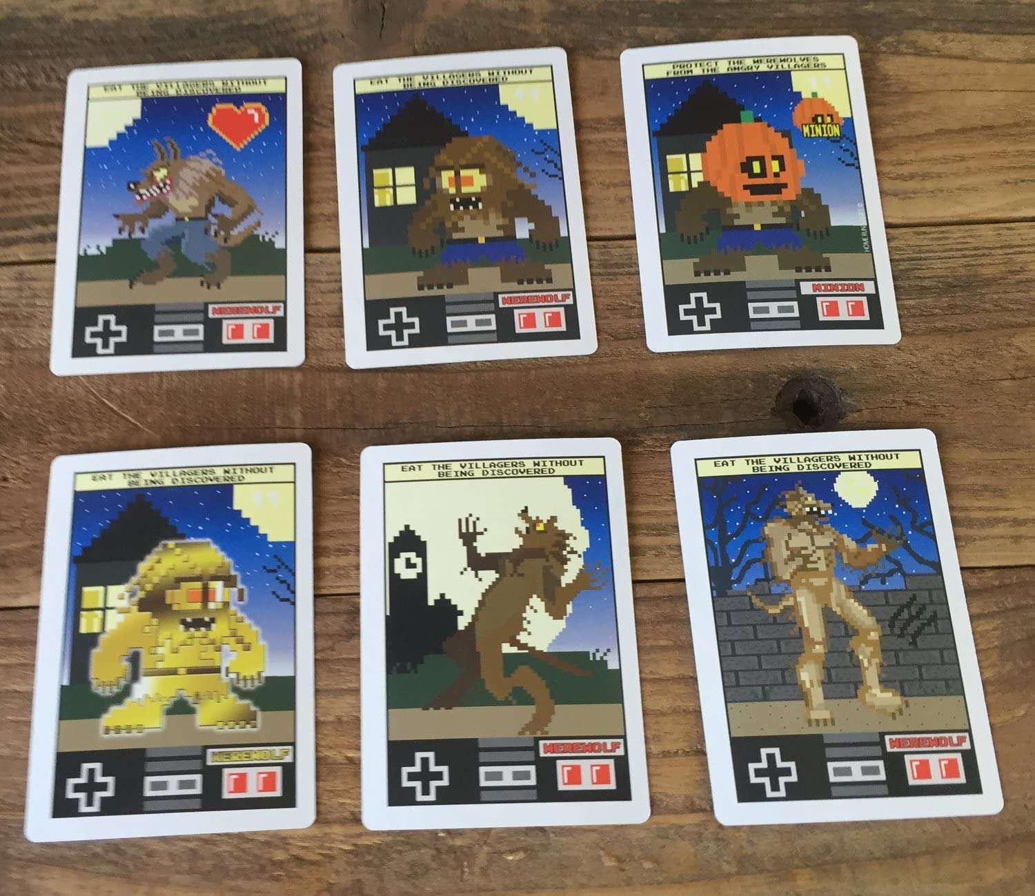 PlayingCardDecks.com-8-Bit Werewolf / Mafia Mini Playing Cards