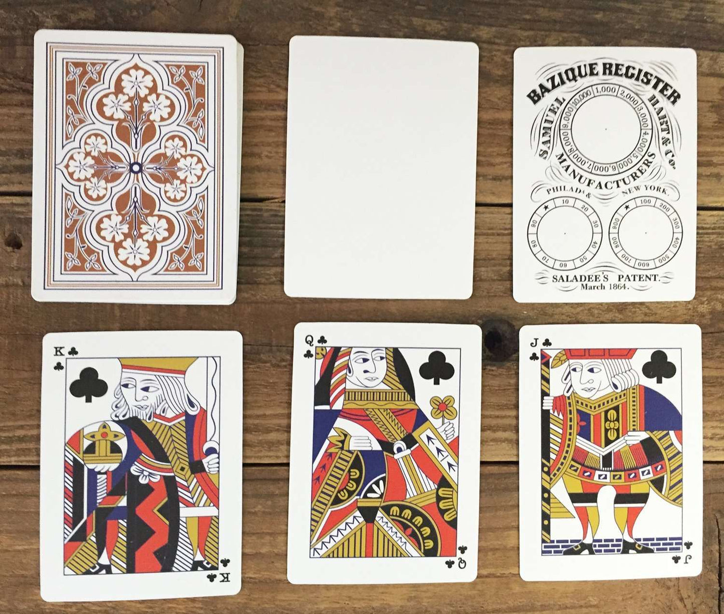 PlayingCardDecks.com-1864 Saladee's Replica Playing Cards Standard Deck Hart's Linen Eagle Deck