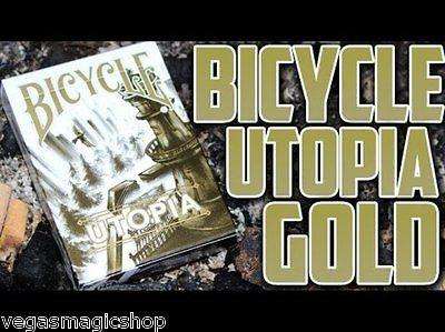 PlayingCardDecks.com-Utopia Gold & Black 2 Deck Set Bicycle Playing Cards