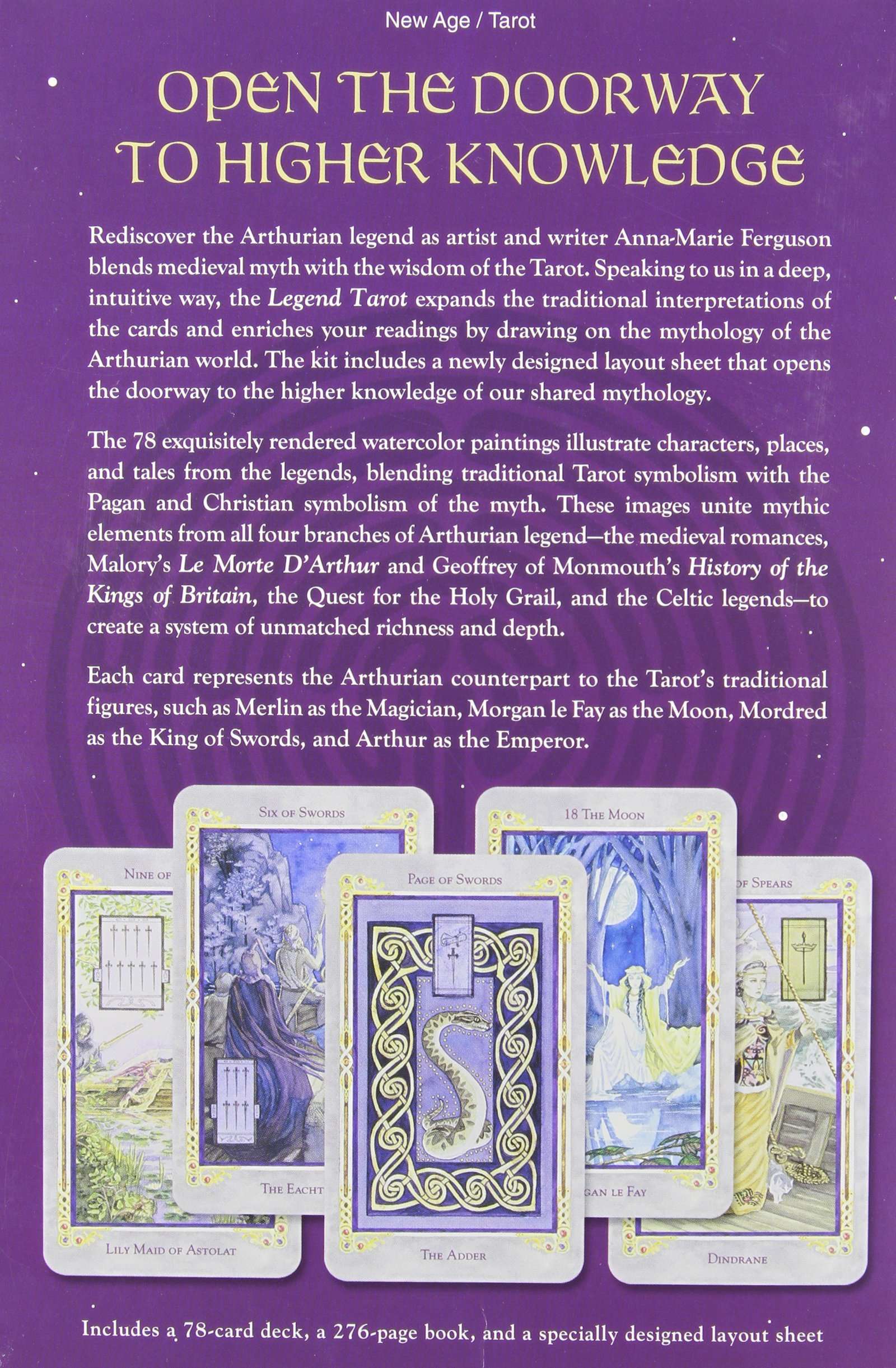 PlayingCardDecks.com-Legend: The Arthurian Tarot Kit - 78 Card Deck & 276 Page Book