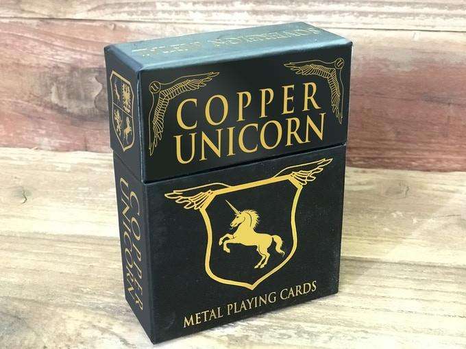 PlayingCardDecks.com-Copper Unicorn Metal Playing Cards