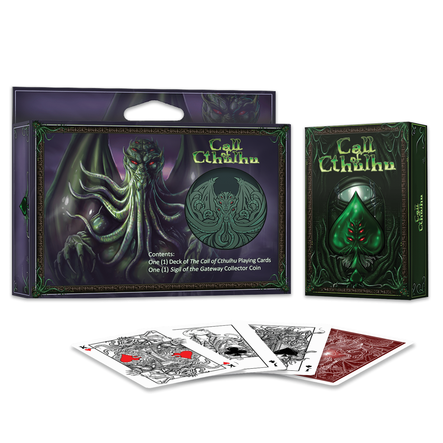 PlayingCardDecks.com-Call of Cthulhu Playing Cards & Collectible Coin