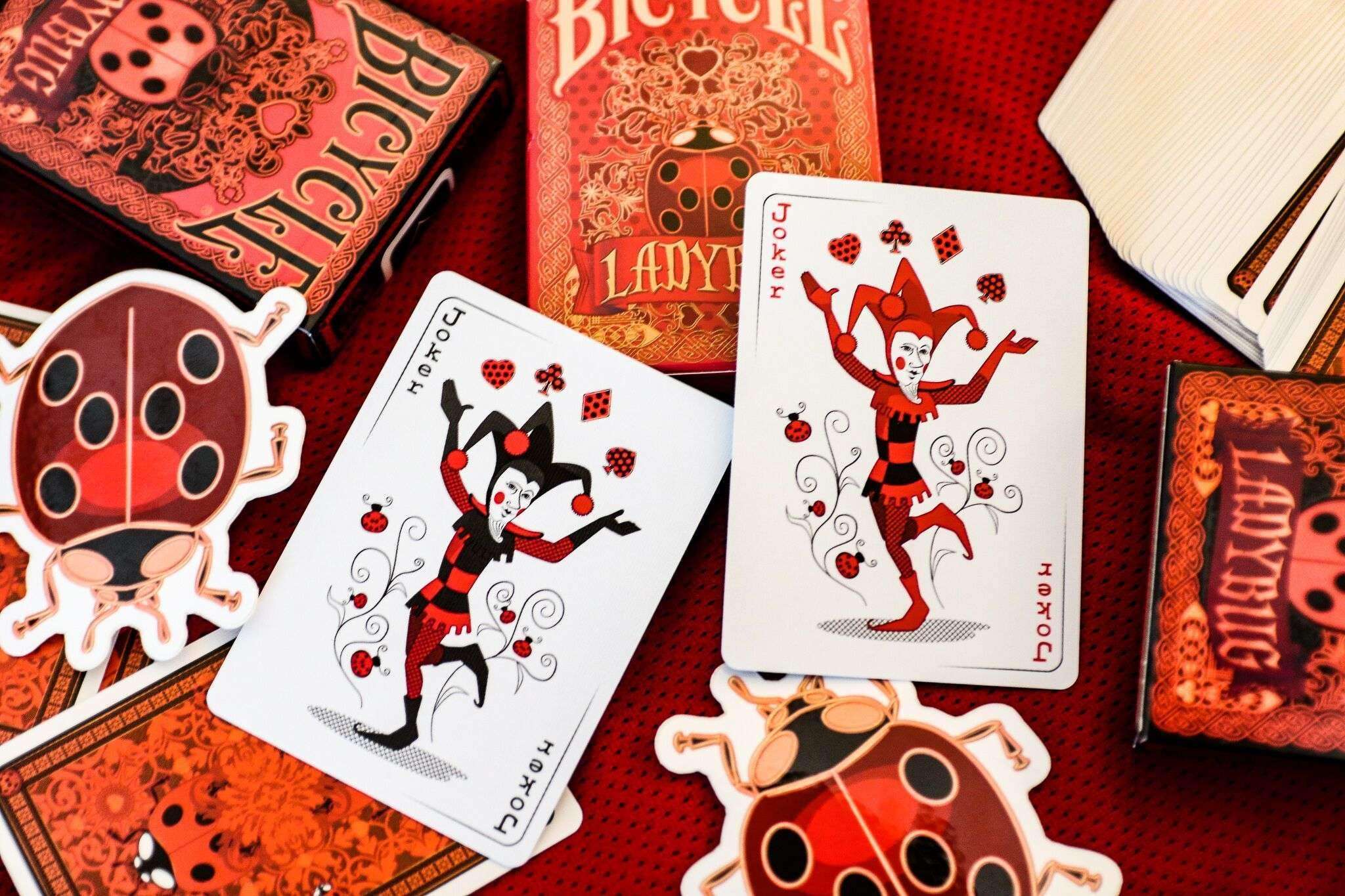 Ladybug Bicycle Gilded Playing Cards