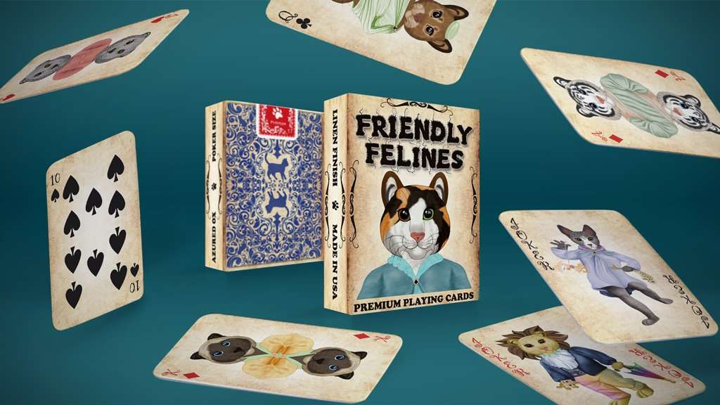 PlayingCardDecks.com-Friendly Felines Playing Cards USPCC