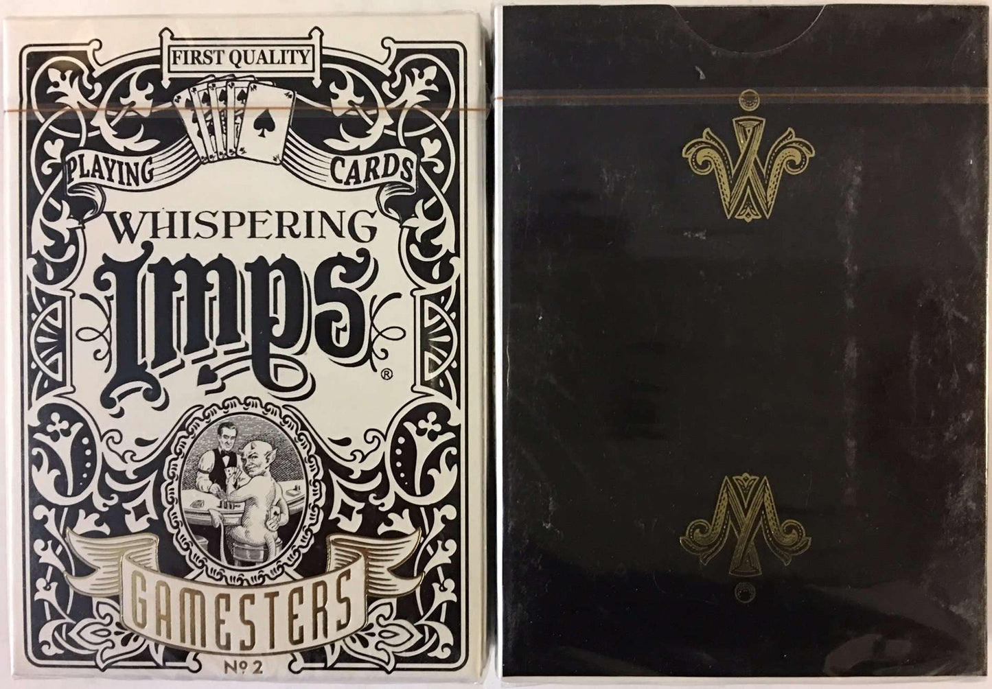 PlayingCardDecks.com-Whispering Imps Gamesters Limited Edition Playing Cards EPCC: Black Gold