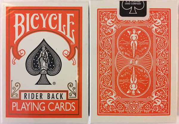 Orange Rider Back Bicycle Playing Cards Poker Size Deck USPCC New Sealed