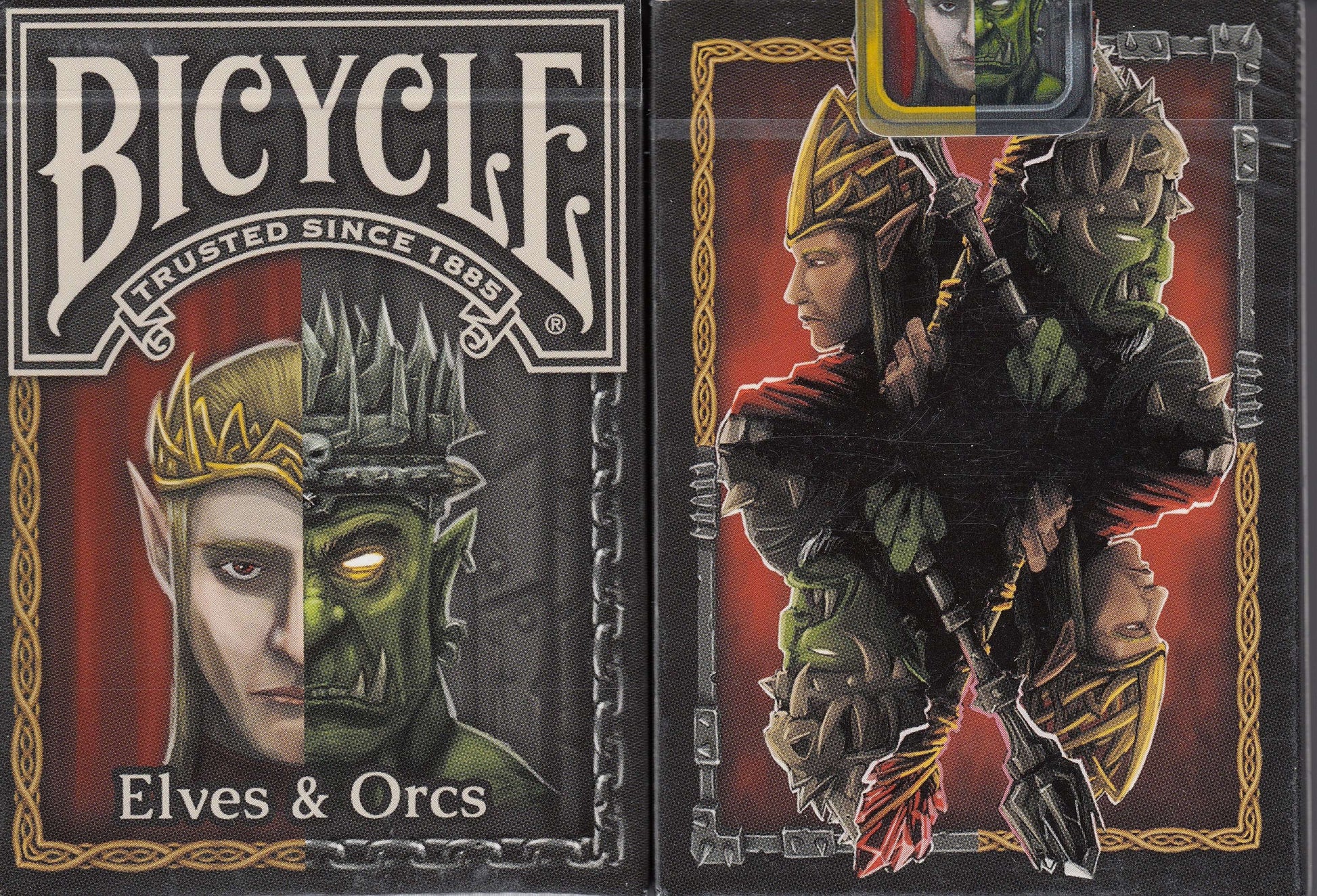 PlayingCardDecks.com-Elves & Orcs Bicycle Playing Cards