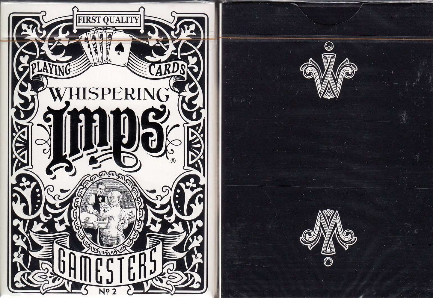 PlayingCardDecks.com-Whispering Imps Gamesters Playing Cards EPCC: Black