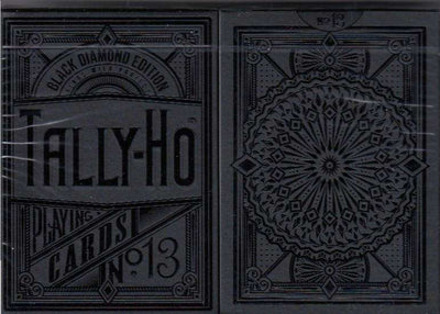 PlayingCardDecks.com-Black Diamond Tally-Ho Circle Back Playing Cards