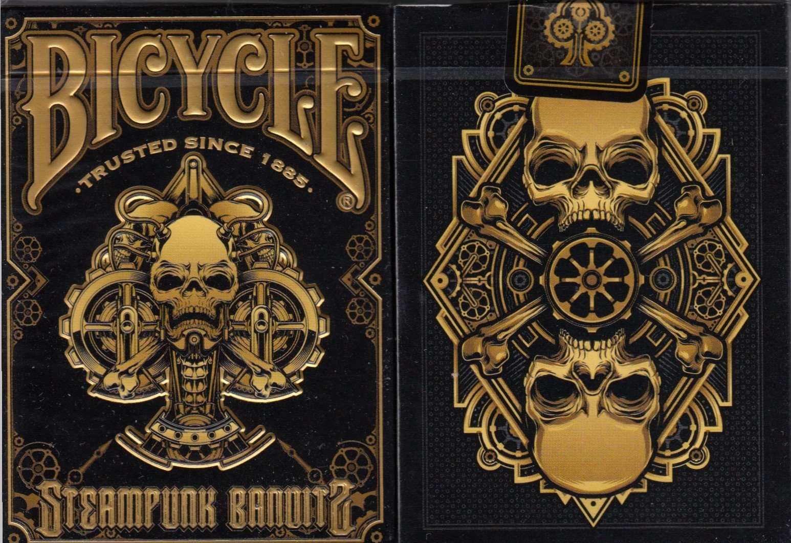 Steampunk Bandits Bicycle Playing Cards - Black & White